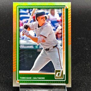 2025 Coby Mayo 10/10 Gold Bookend RC Baltimore Orioles Top Prospect